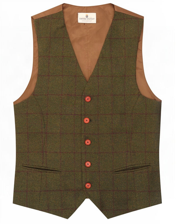 gilet homme vintage petit chèque vert