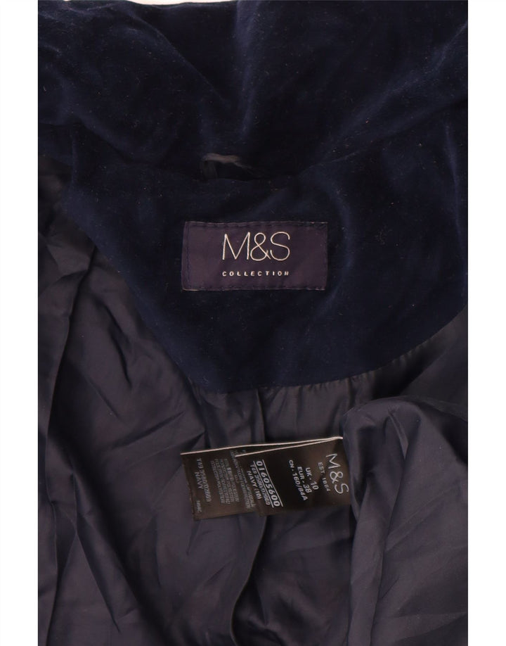 Marks & Spencer Veste matelassée en velours surdimensionnée pour femme UK 10 Small Bleu marine