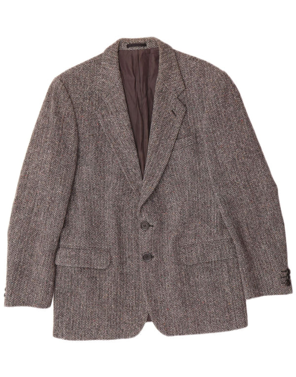 ST MICHAEL Veste Blazer Homme UK 40 Grand Gris Chevrons Classique
