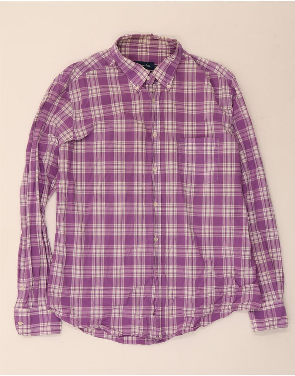 Massimo Dutti Chemise décontractée pour homme XL Violet à carreaux