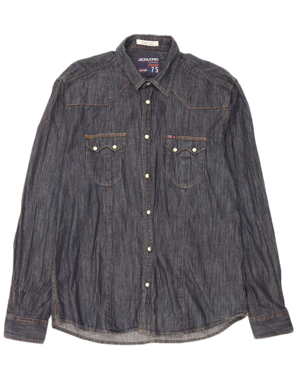 Jack & Jones Chemise en Jean XL Bleu Marine Coton Classique Homme