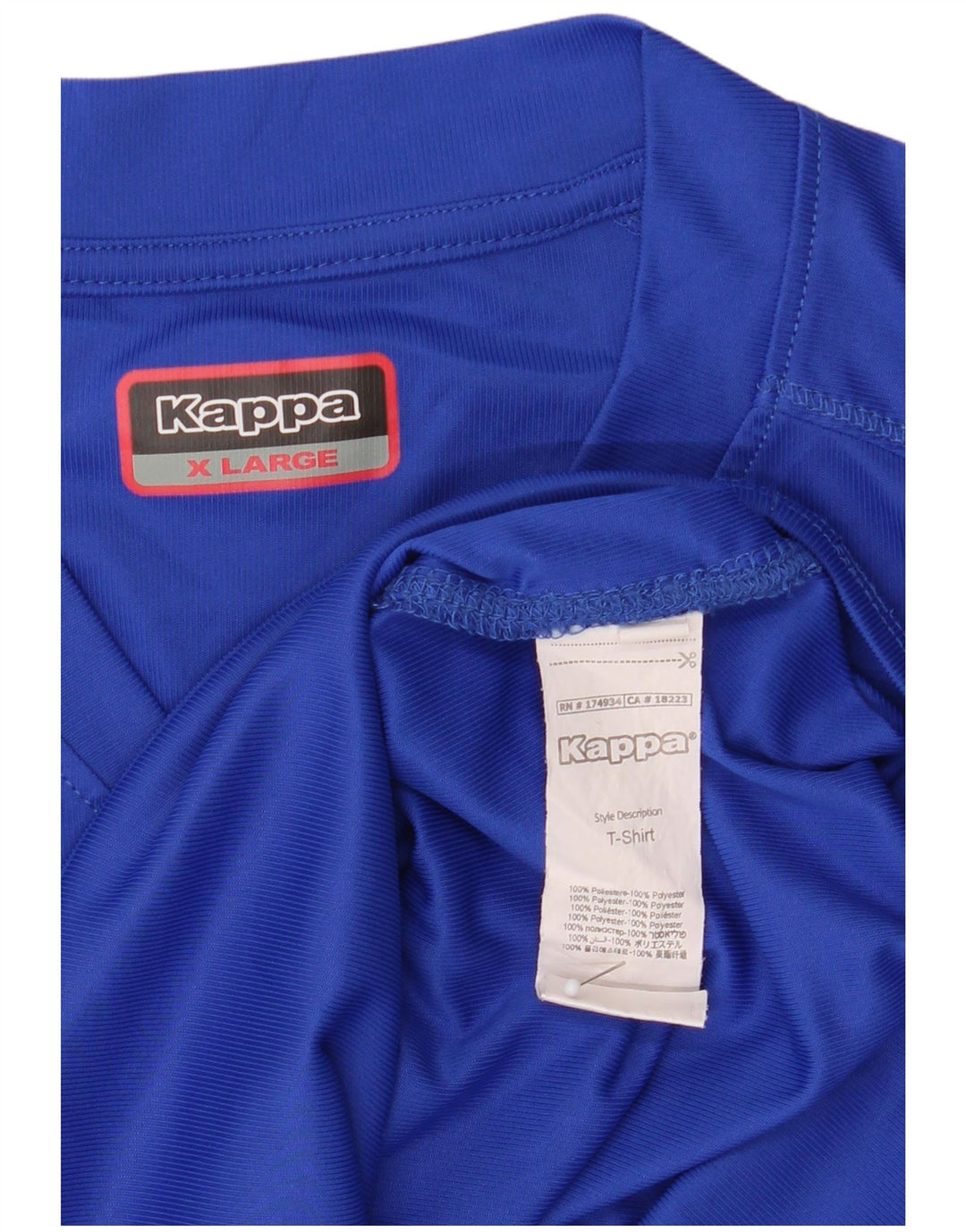 Kappa T-shirt graphique pour femme UK 18 XL Bleu Polyester
