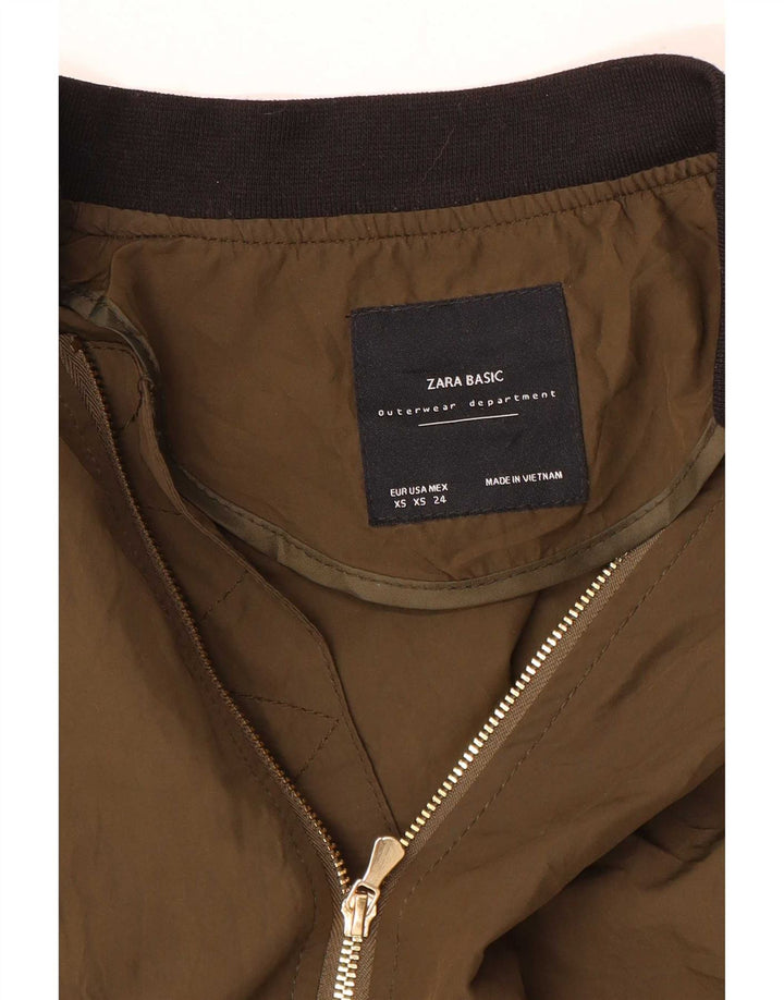Zara Veste bomber surdimensionnée pour femme UK 6 XS Marron