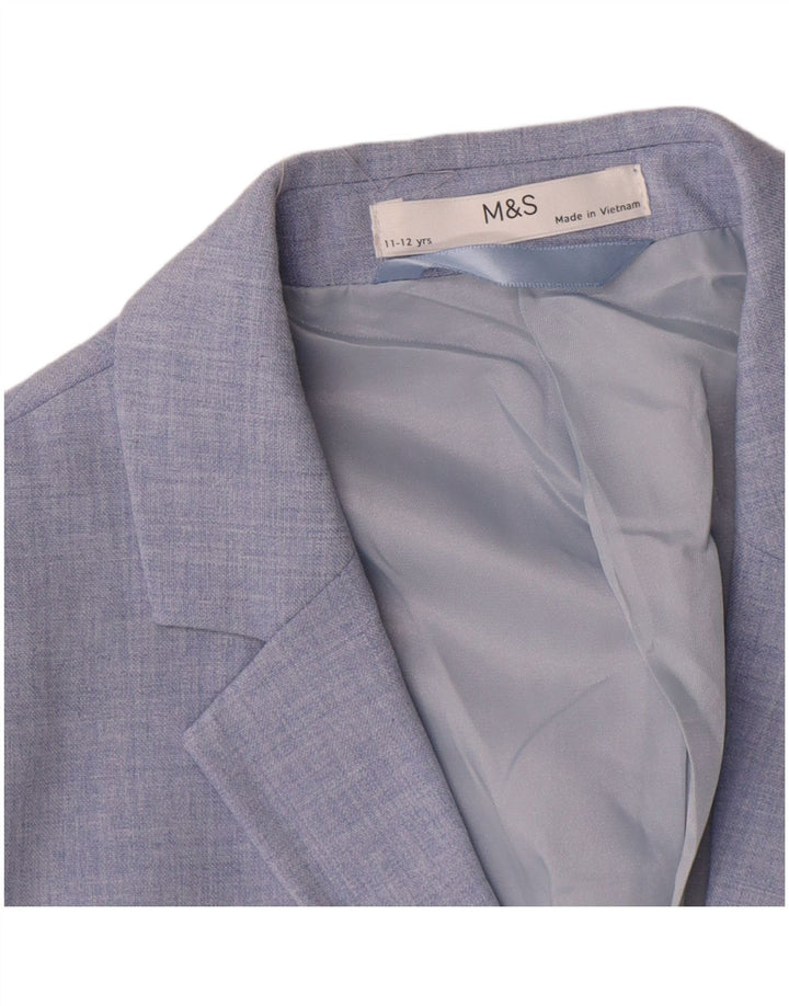 Marks & Spencer Veste Blazer 2 Boutons Garçon 11-12 ans Bleu Polyester