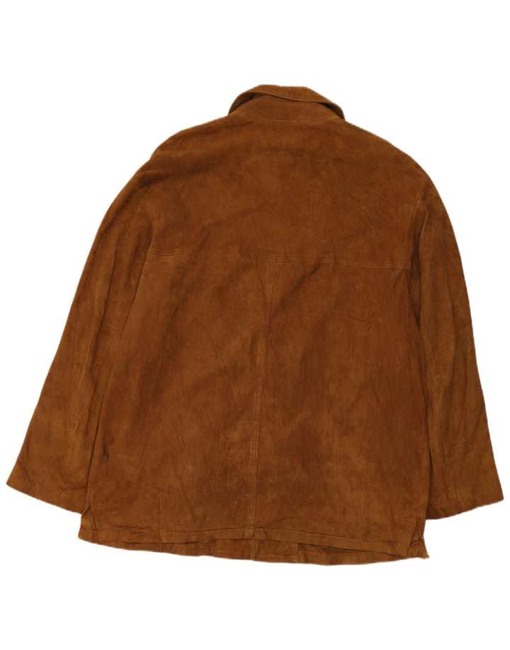 veste en daim homme vintage IT 52 Grand Marron