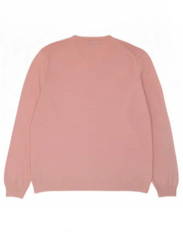 Zara Pull col V pour hommes, grand, rose