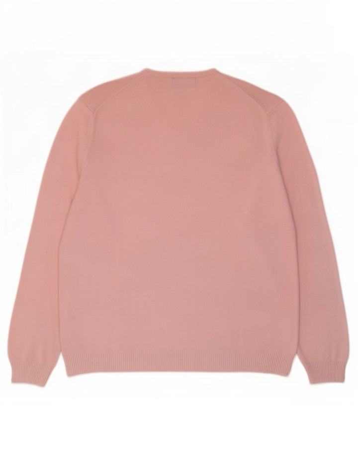 Zara Pull col V pour hommes, grand, rose
