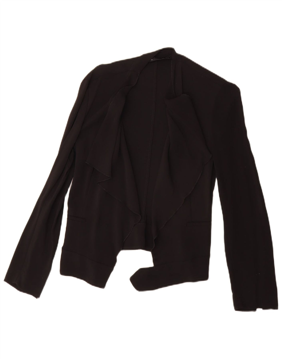 Zara Veste Blazer Ouverte Femme UK 10 Petit Noir