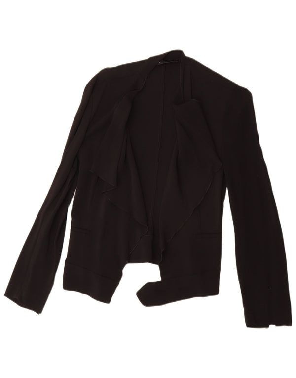 Zara Veste Blazer Ouverte Femme UK 10 Petit Noir