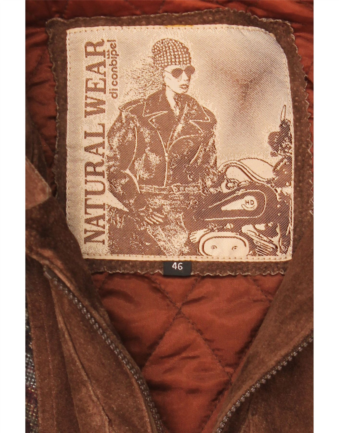 Conbipel Manteau Oversize En Daim Femme IT 46 Grand Cuir Paisley Marron
