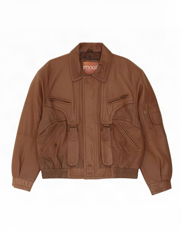 veste en cuir homme vintage IT 52 XL Marron