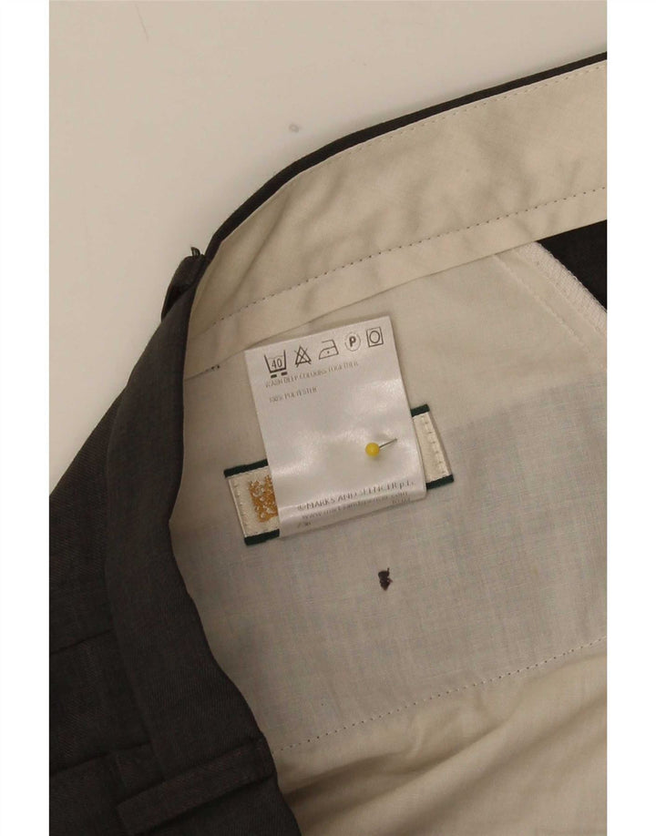 Marks & Spencer Pantalon décontracté chevillé pour homme W40 L29 Gris Polyester