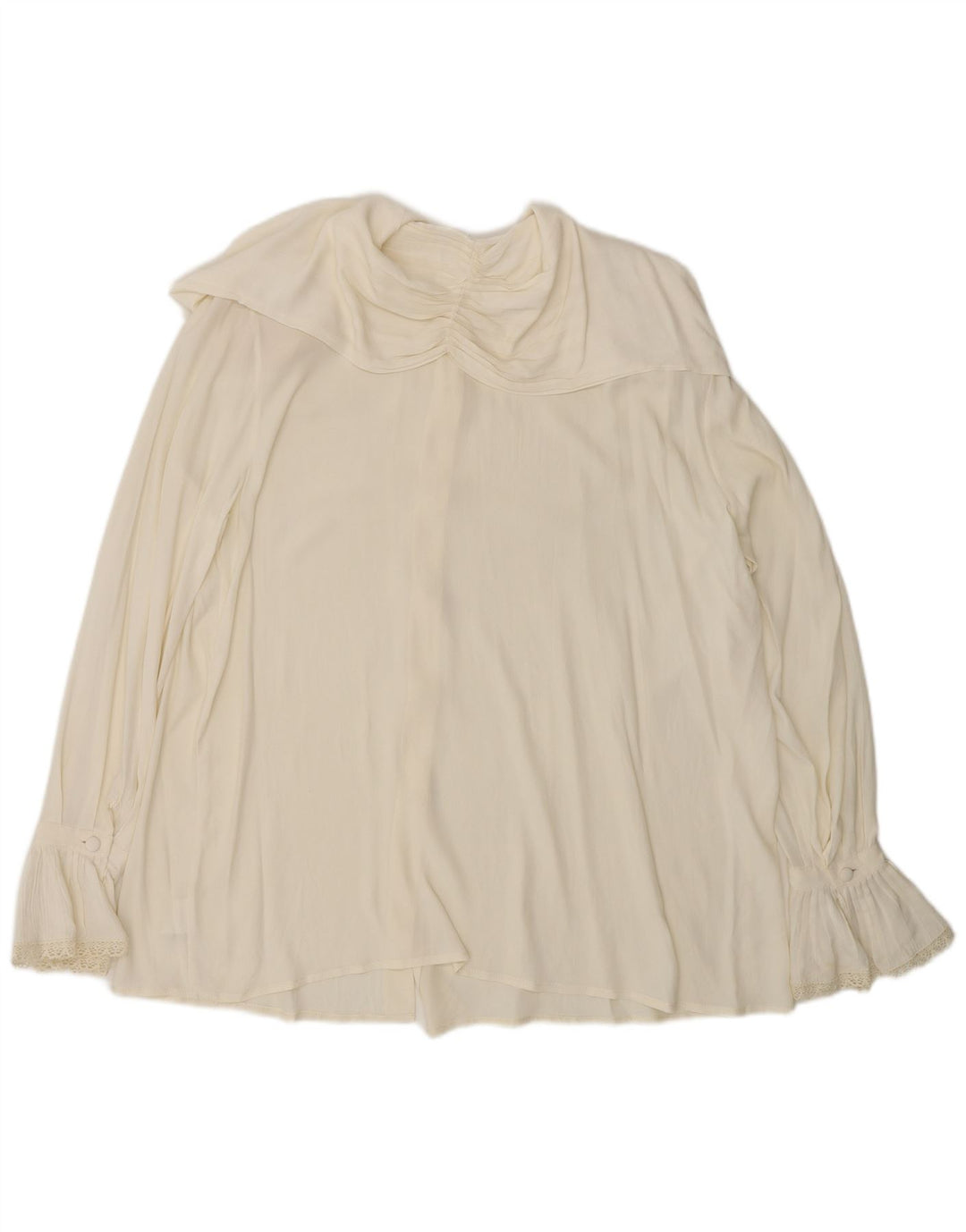 L'altra Moda Femme Chemisier Oversize IT 44 Acétate Blanc Cassé Moyen