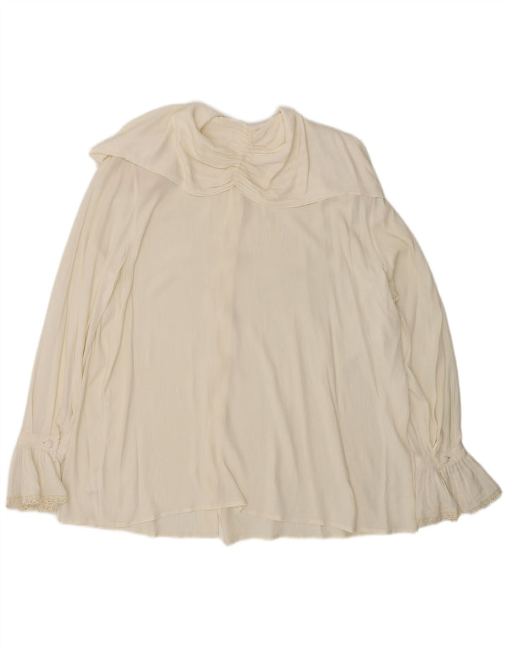 L'altra Moda Femme Chemisier Oversize IT 44 Acétate Blanc Cassé Moyen