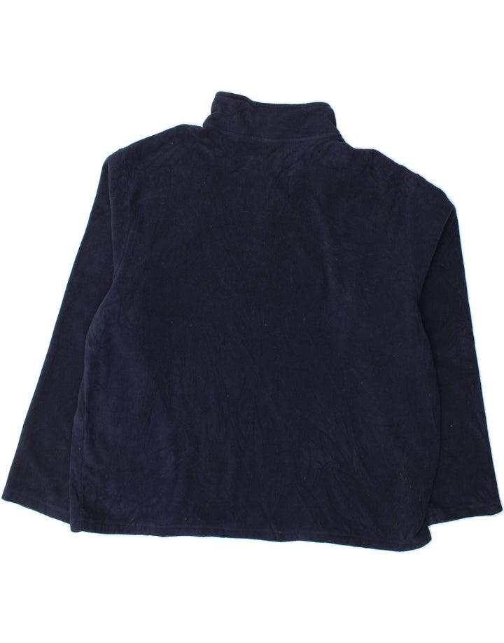 STARTER Mens Zip Neck Fleece Jumper XL Navy Blue Polyester Vintage Starter and Second-Hand Starter from Messina Hembry 