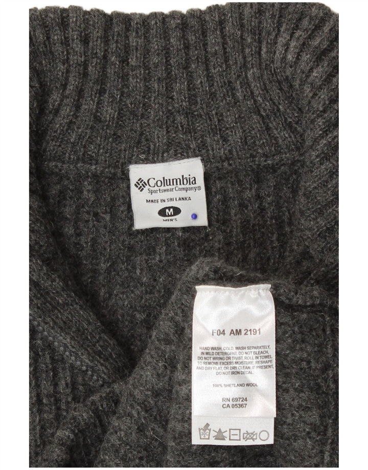 Columbia Pull Col Zippé Homme Gris Moyen Laine