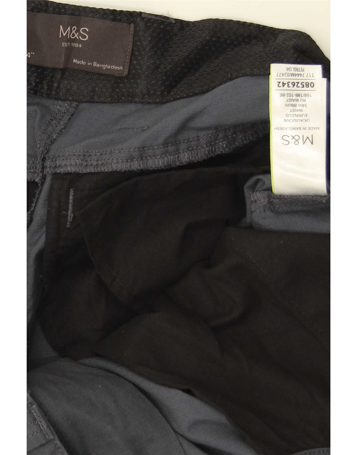 Marks & Spencer Short cargo pour homme W34 en coton gris moyen