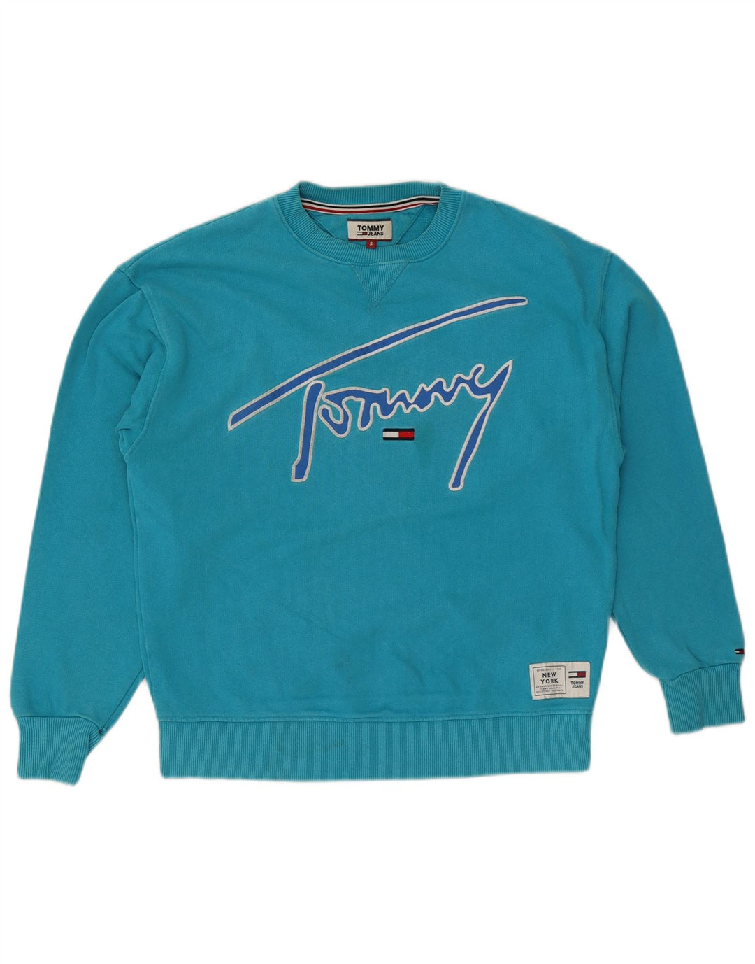 Tommy Hilfiger Sweat-shirt graphique pour homme en coton bleu petit