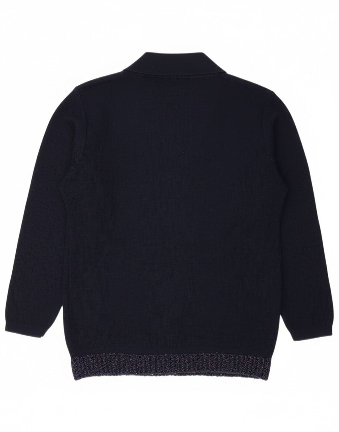 vintage Femme Cardigan Pull IT 48 XL Bleu Marine Acrylique