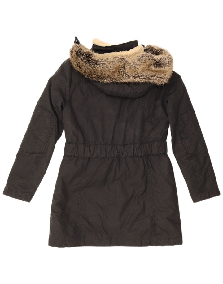 Barbour Manteau rembourré surdimensionné à capuche pour femme UK 10 Petit Noir