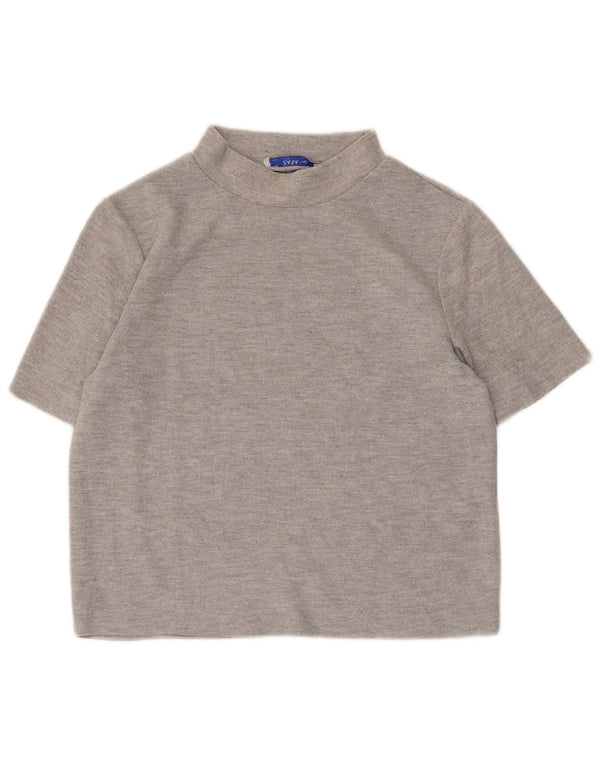 Zara Womens Crop Top UK 12 Gris Moyen