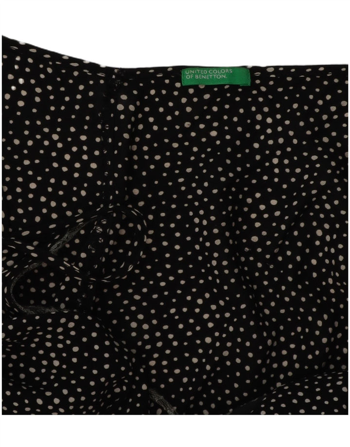 BENETTON Chemisier sans manches pour femme UK 10 Petit Noir à pois