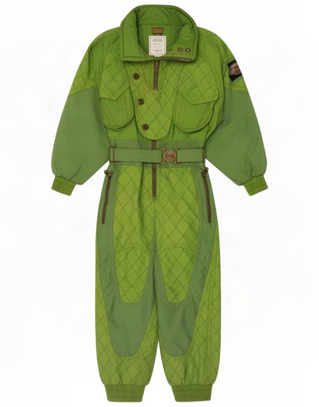 Combinaison de ski femme Emmegi EU 36 Small Green Colourblock Polyamide