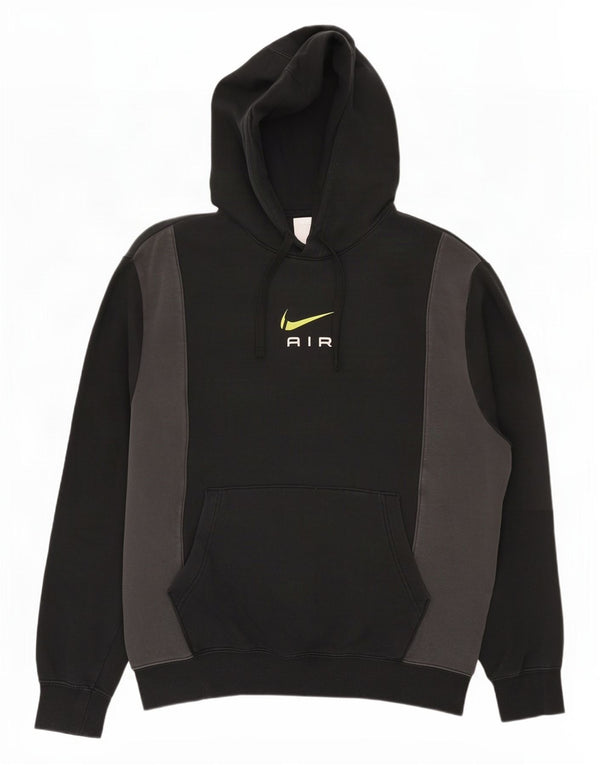 Nike Pull à capuche graphique en coton color block noir moyen pour homme