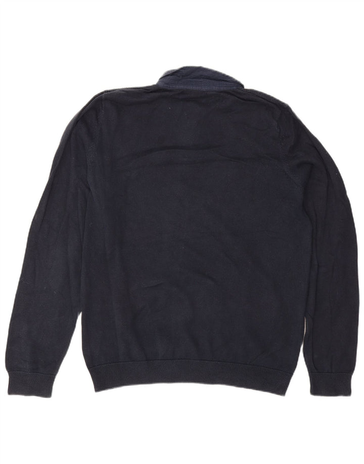 MARKS & SPENCER Pull Col Polo Homme Bleu Marine Moyen