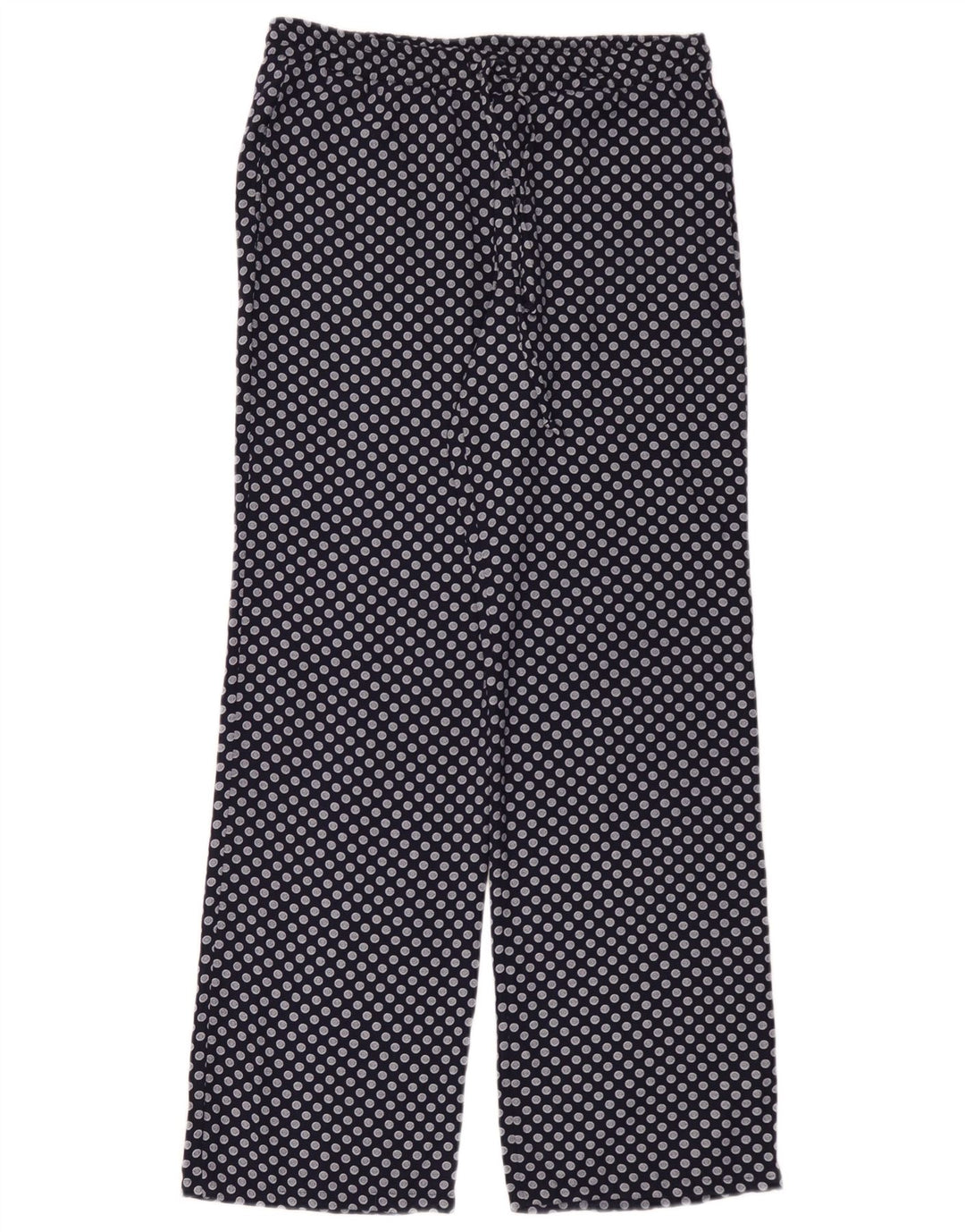 Pantalon large femme Zara Medium W30 L32 bleu marine à pois en polyester