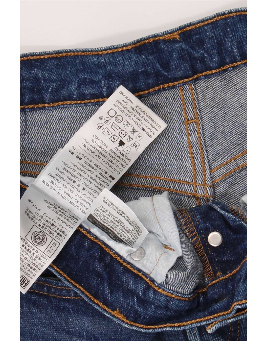 Levi's Short en Jean 501 Femme W29 Bleu Moyen Coton