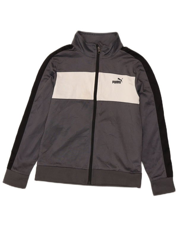 Puma Veste de Survêtement Garçon 10-11 Ans Gris Moyen Colorblock