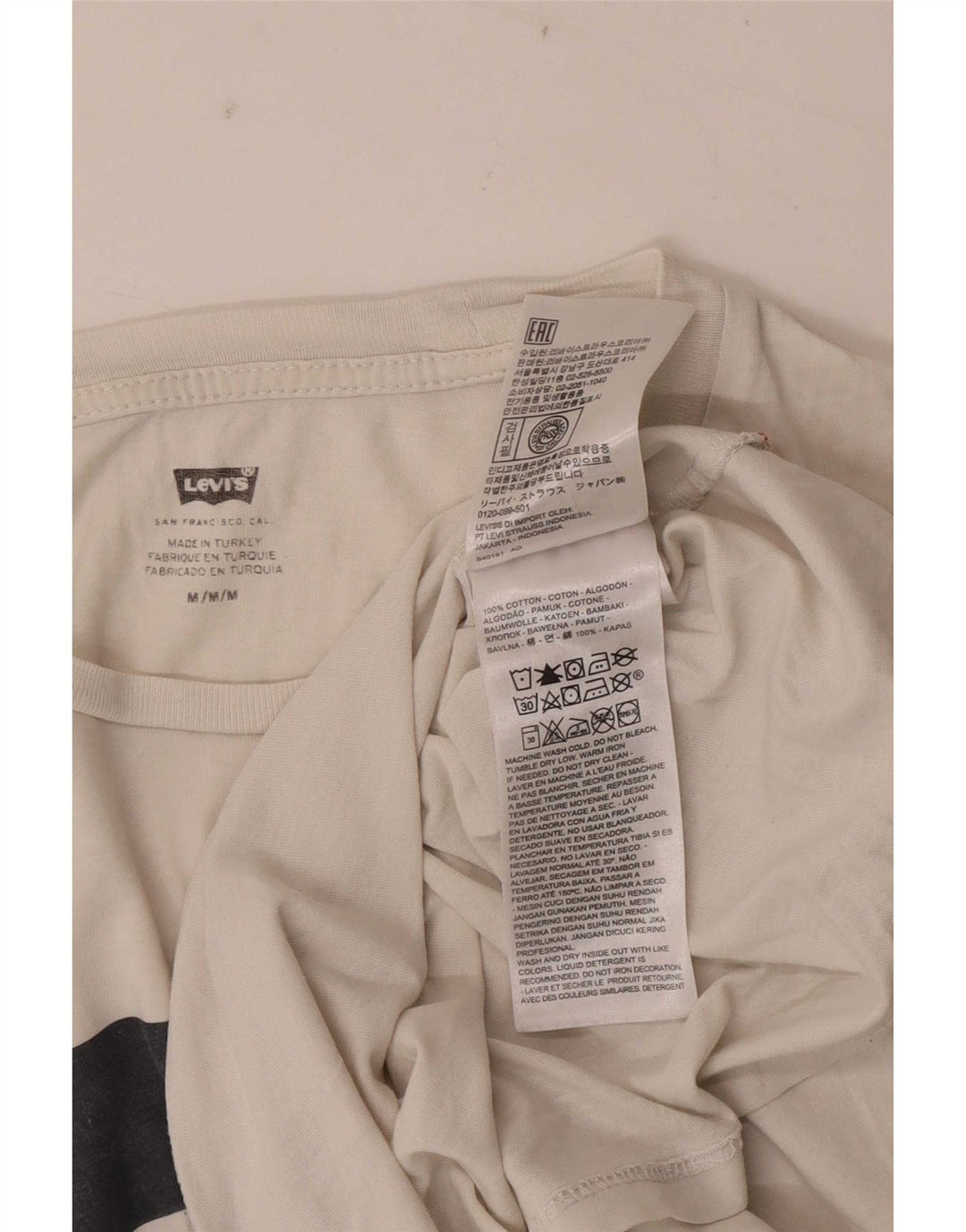 Levi's Tee-Shirt Graphique Homme Blanc Moyen Coton Colorblock