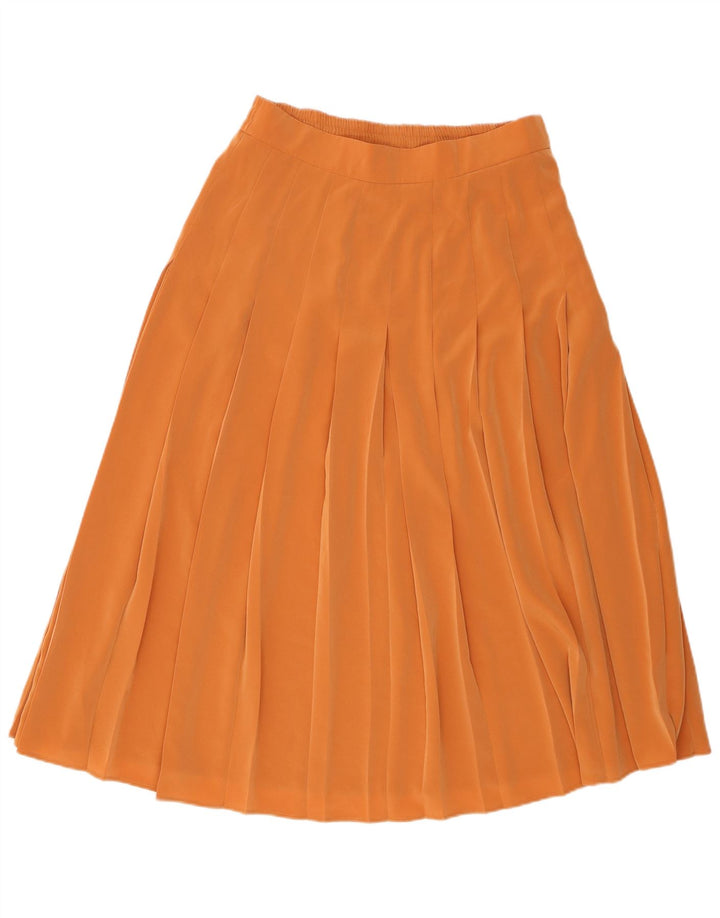 Jacques Vert Jupe Plissée Femme UK 16 Large W34 Marron Polyester