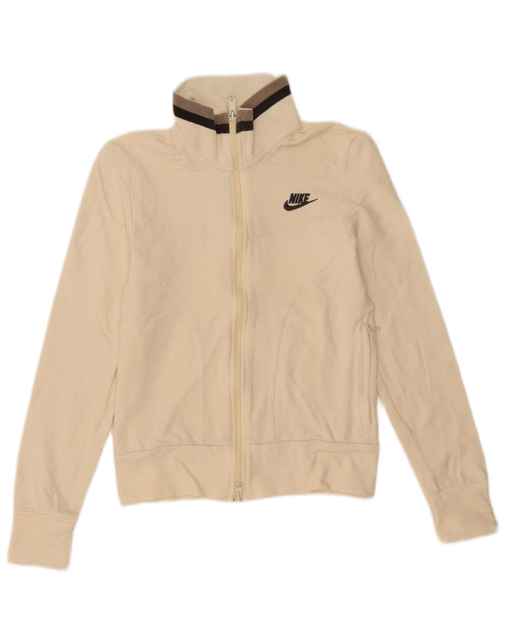 Nike Veste de survêtement pour femme UK 8/10 Petit coton blanc
