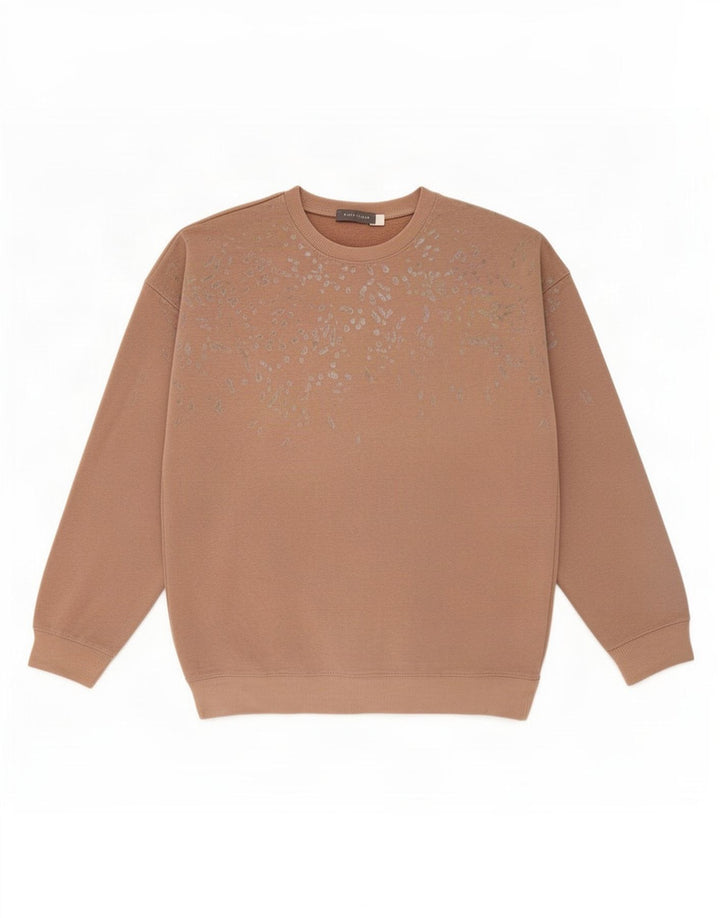 MINT VELVET Sweat-shirt à motif abstrait pour femme UK 10 Petit Beige