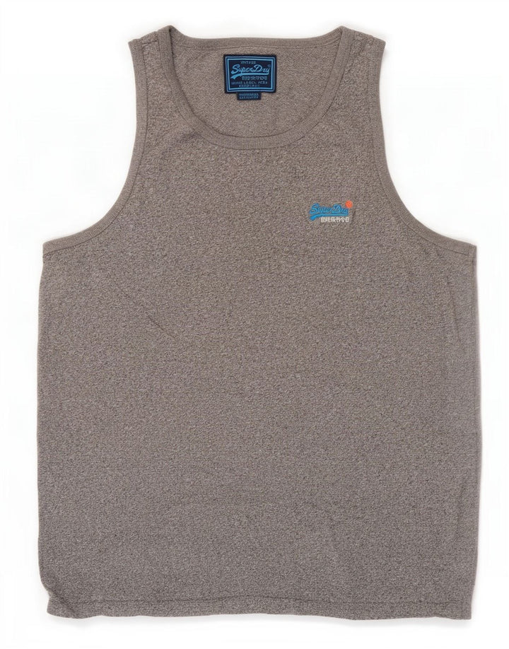 Superdry Débardeur Homme 2XL Bleu Moucheté Coton