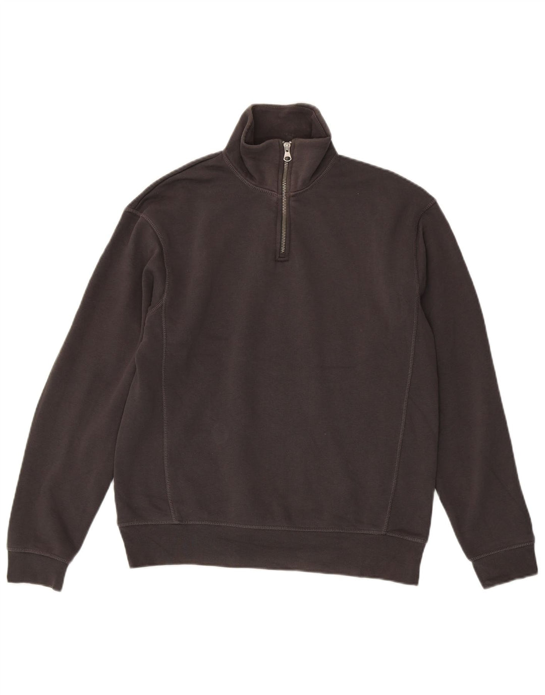 Zara Homme Zip Neck Sweatshirt Jumper Petit Gris Polyester