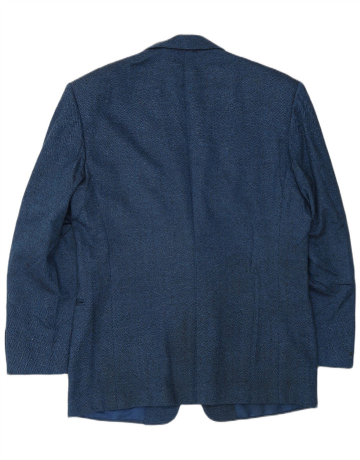 Pal Zileri Veste Blazer 2 Boutons Homme IT 52 XL Laine à Chevrons Bleu