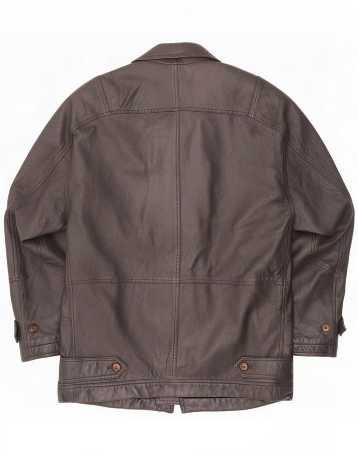 Jaeger Manteau en cuir pour homme UK 38 Medium Noir