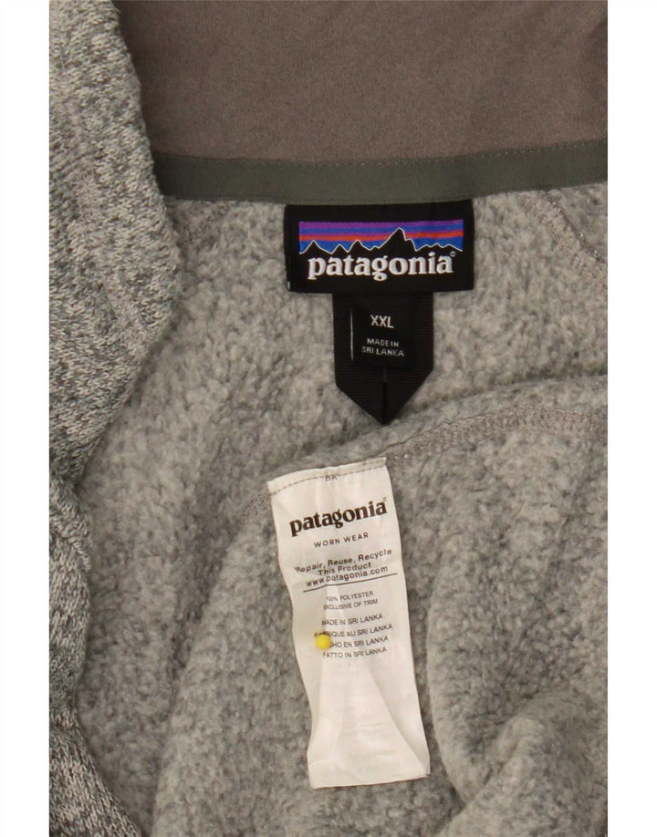 Patagonia Hommes Graphique Survêtement Top Veste 2XL Gris Moucheté Polyester