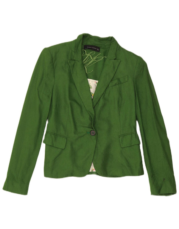 Zara Veste blazer à 1 bouton pour femme UK 12 Vert moyen