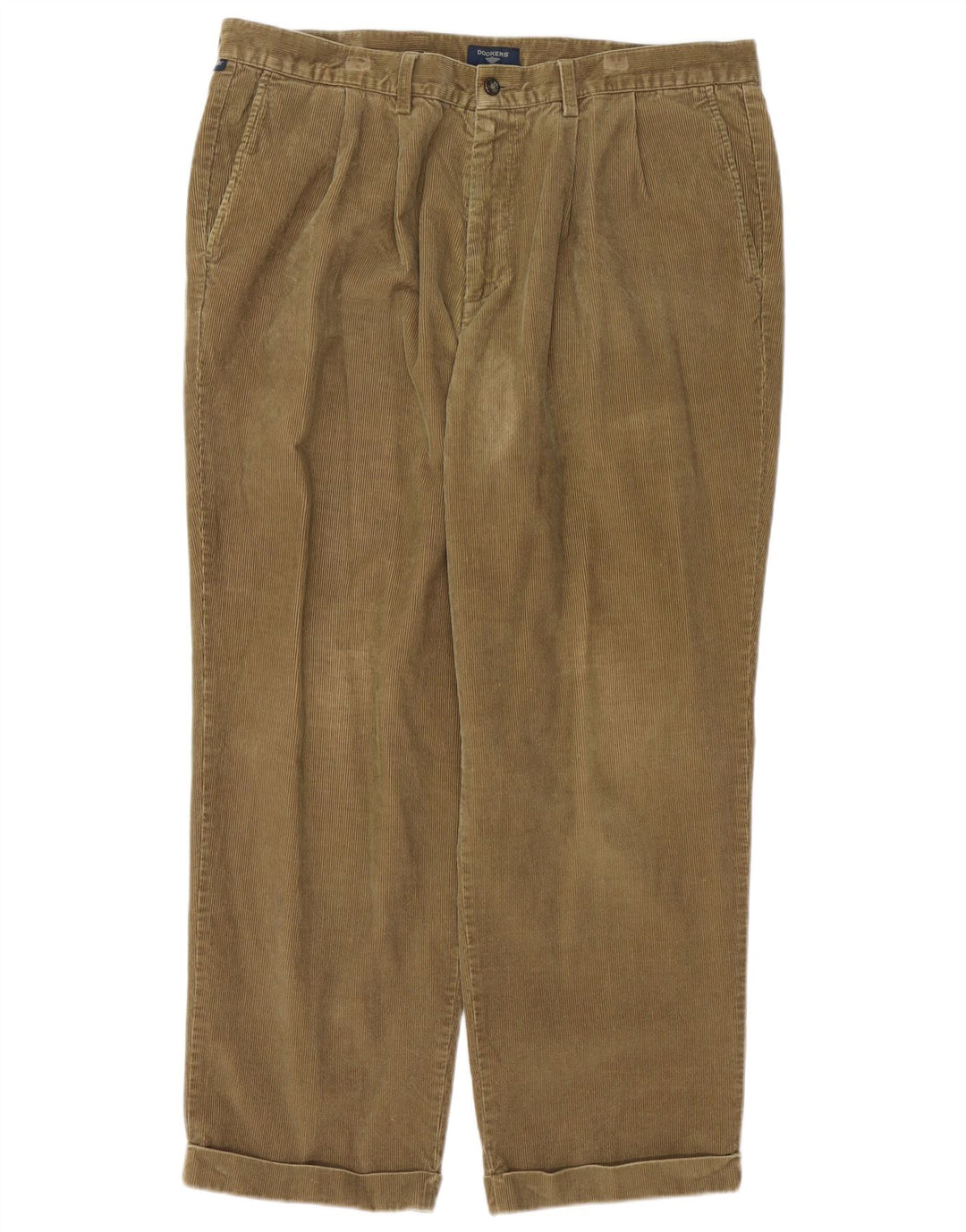 DOCKERS Pantalon Homme En Velours Côtelé W38 L30 Kaki Coton