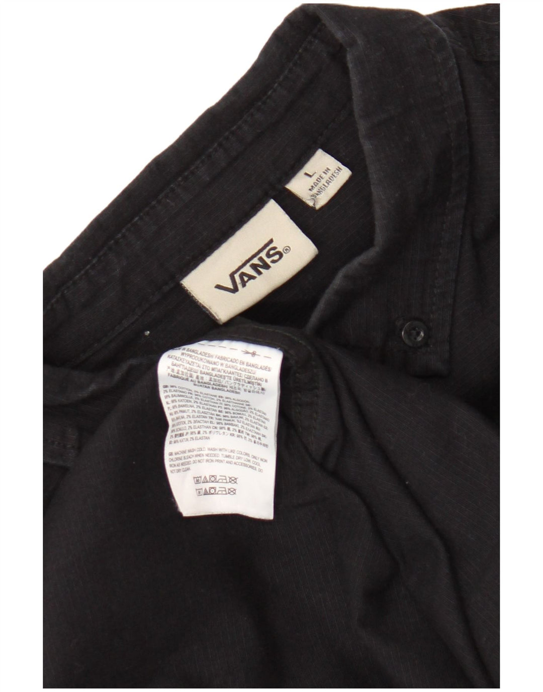 Vans Chemise graphique pour hommes en coton à fines rayures noires