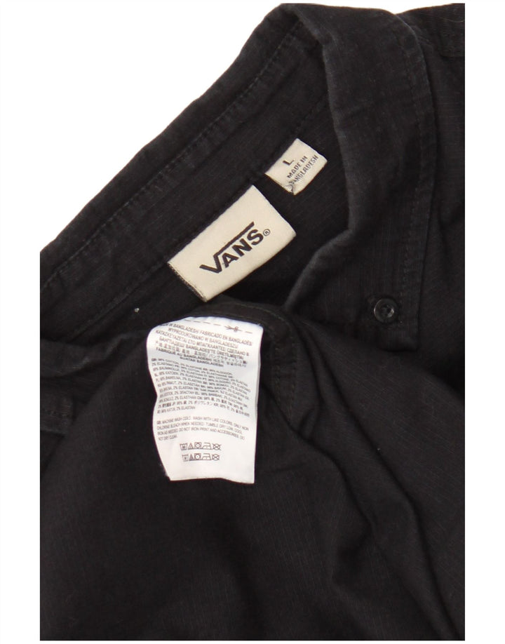 Vans Chemise graphique pour hommes en coton à fines rayures noires