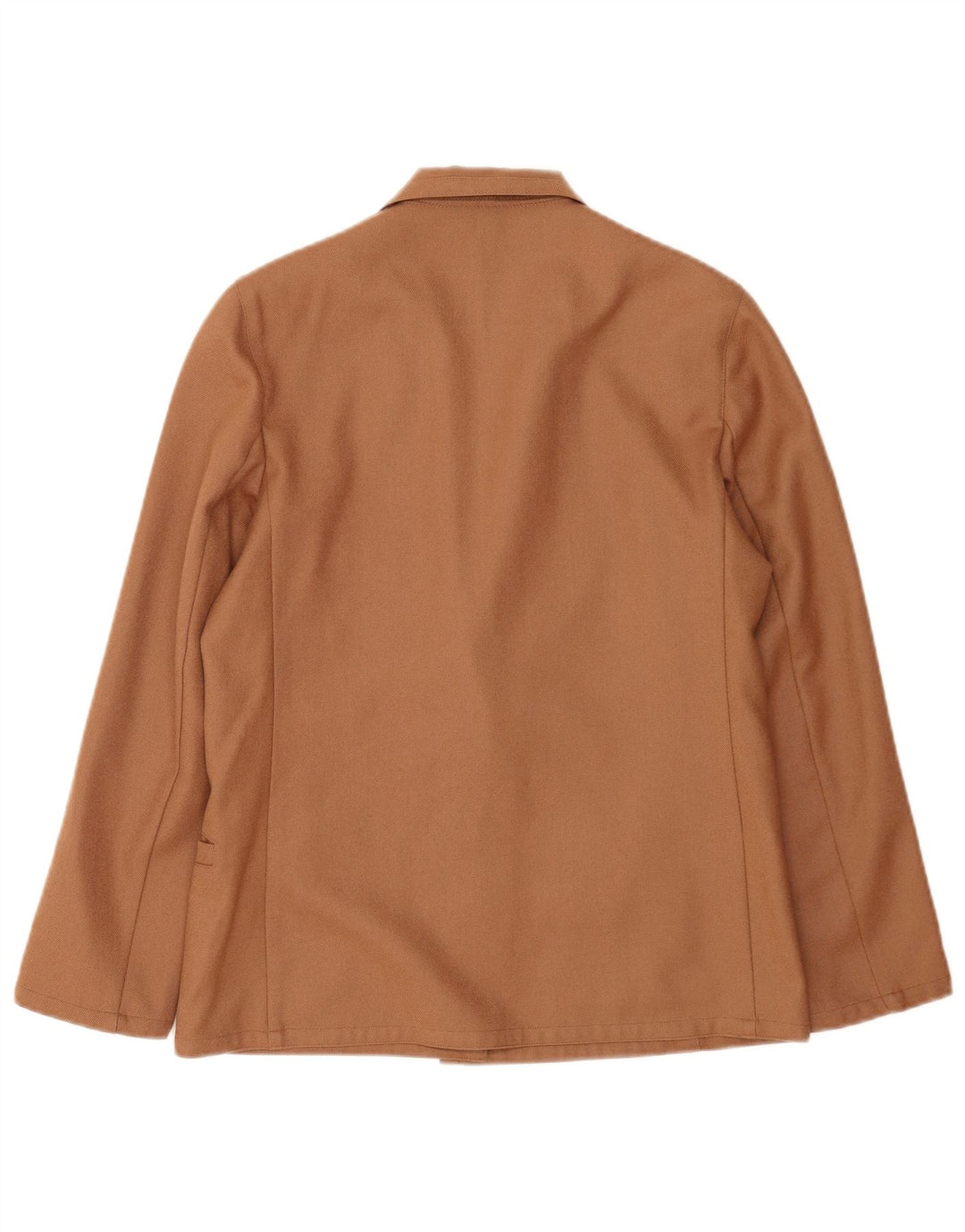 vintage Femme 2 Bouton Blazer Veste UK 14 Laine Vierge Brun Moyen