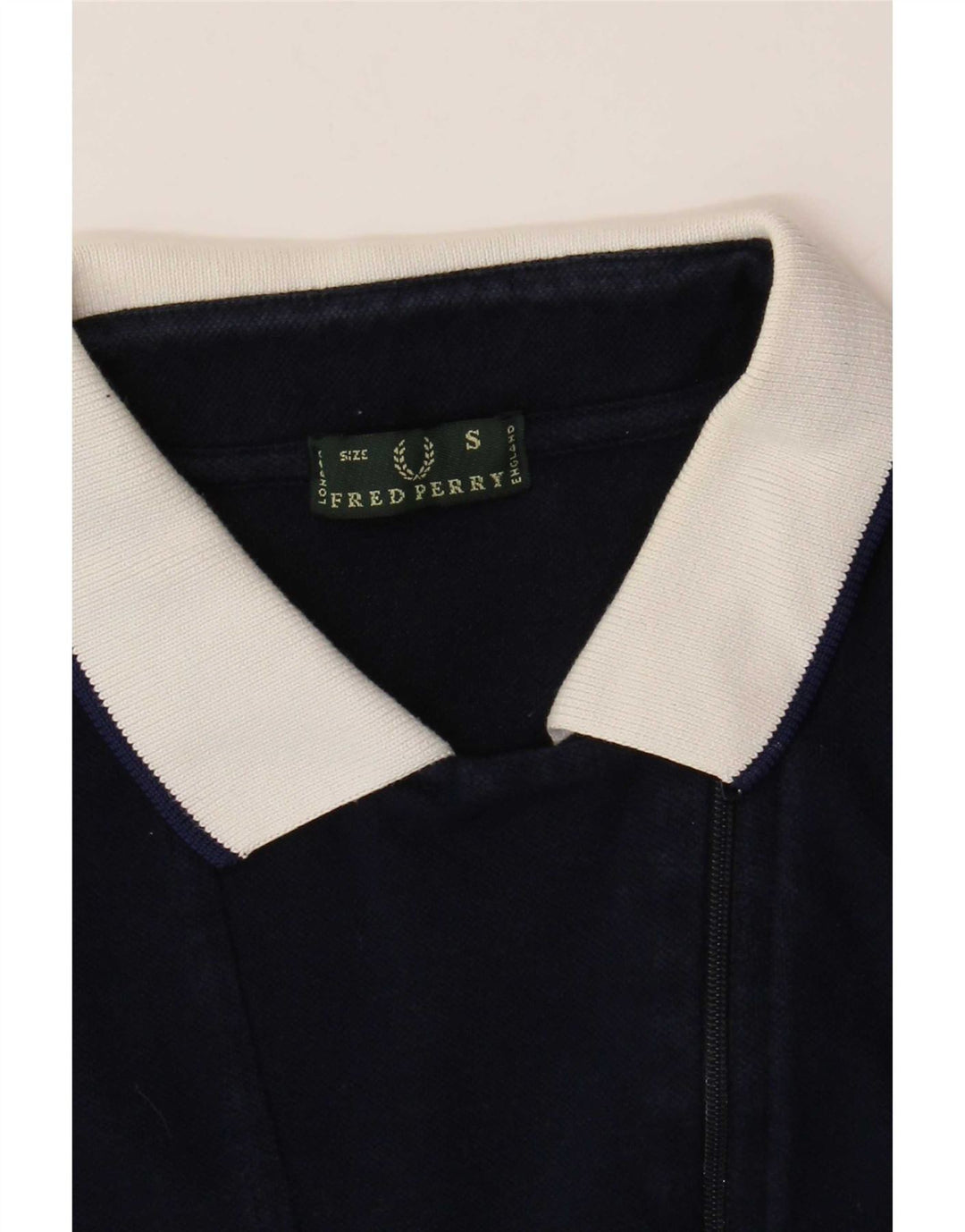 Fred Perry Polo Femme UK 10 Small Bleu Marine Colorblock