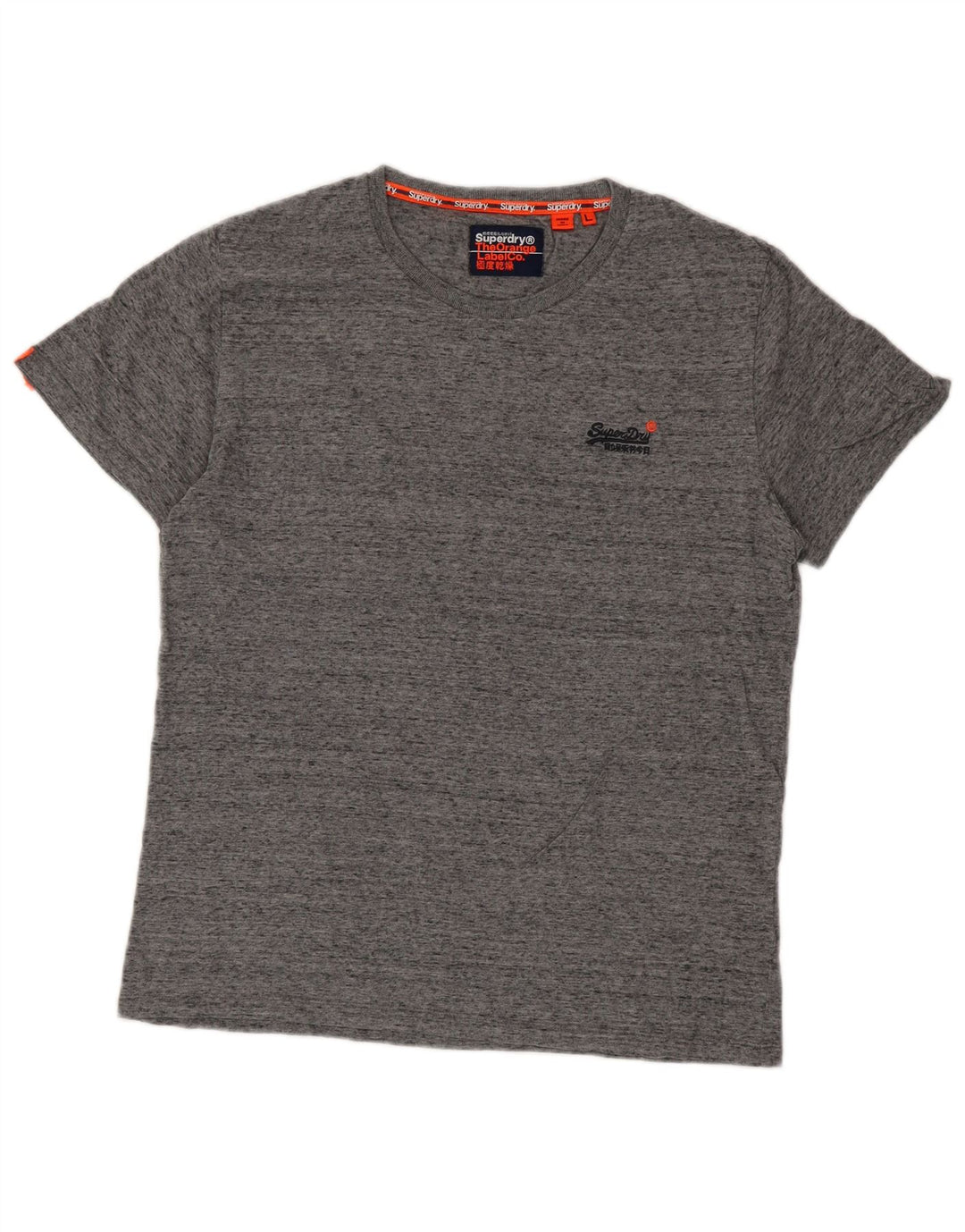 Superdry Homme T-Shirt Top Large Gris Moucheté Coton