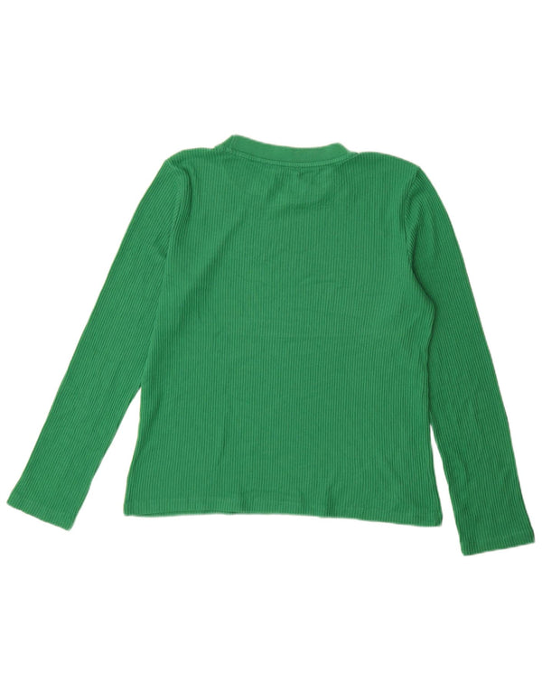 ZARA Femme Top Manches Longues UK 14 Vert Moyen
