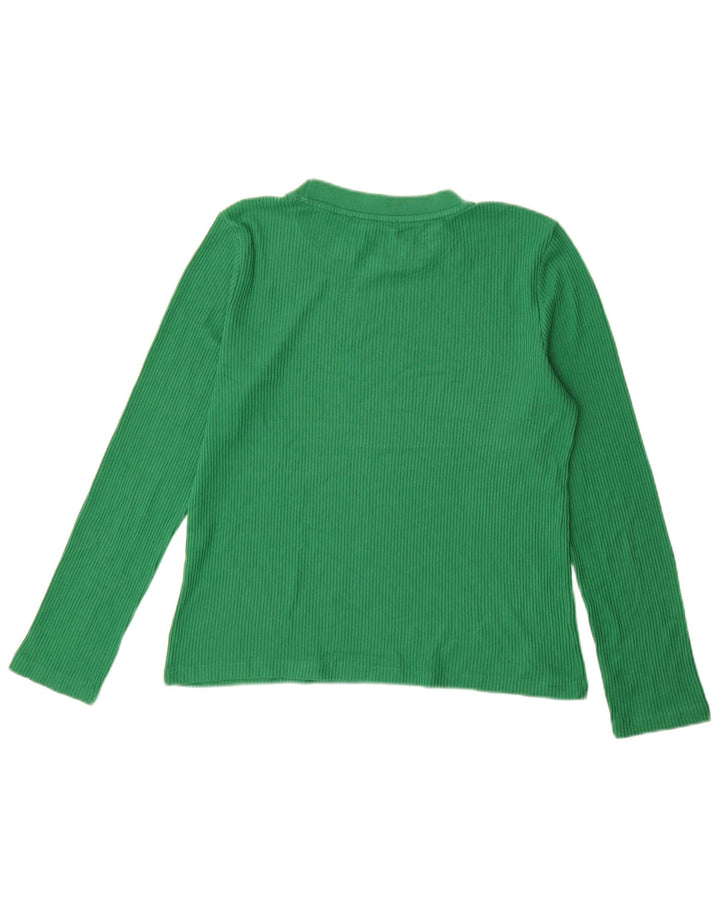 ZARA Femme Top Manches Longues UK 14 Vert Moyen